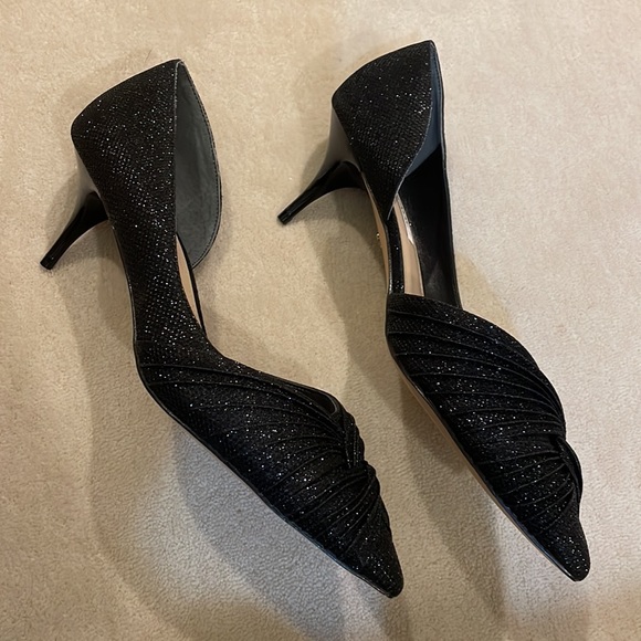 NEW Nina Taylie Black Sparkle Pointy Toe low heel pump in size 10 - Picture 4 of 6